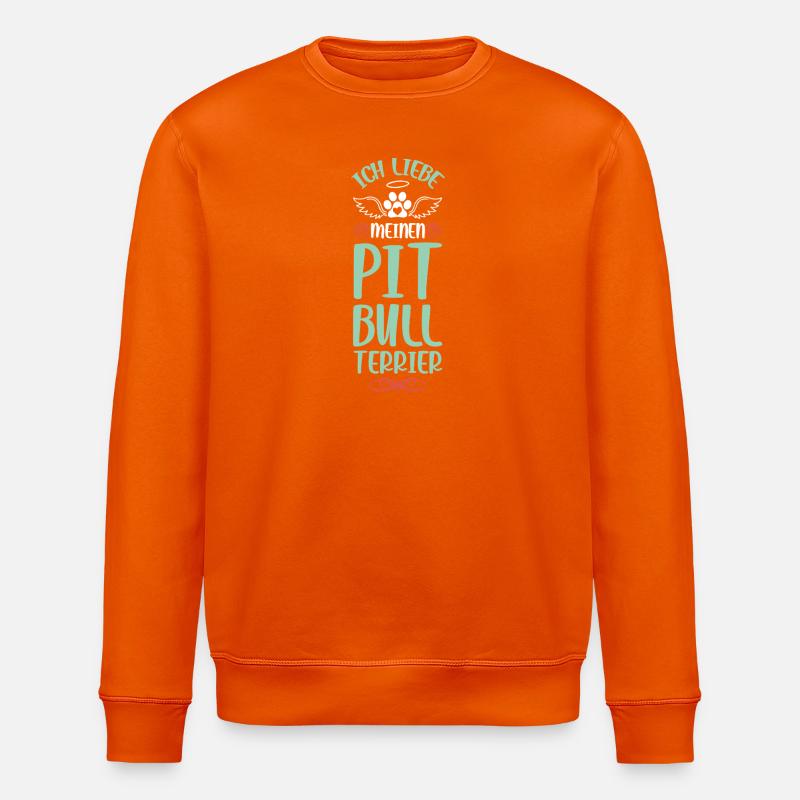 Ich liebe meinen Pit Terrier - Stanley/Stella Unisex Bio-Sweatshirt ROLLER - Tieforange