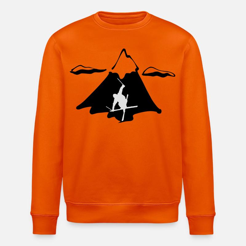 Ski Freestyle mit Berg - Stanley/Stella Unisex Bio-Sweatshirt ROLLER - Tieforange