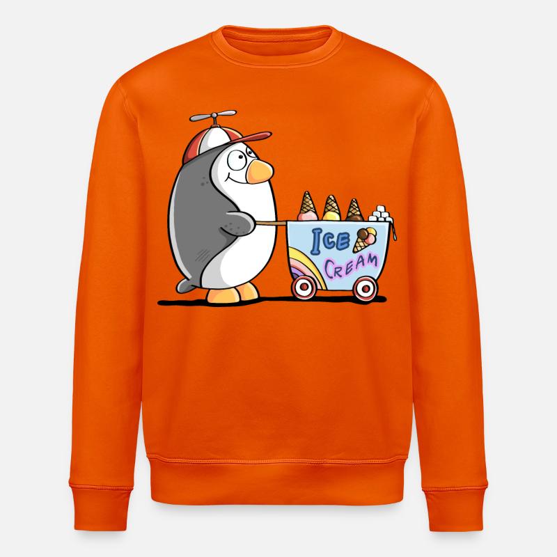 Pinguin Als Eisverkäufer - Eis - Stanley/Stella ROLLER Unisex Organic Sweatshirt - bright orange
