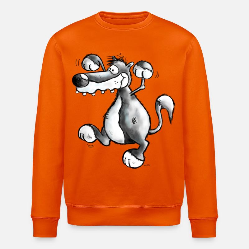 Canis Lupus - Wilder Wolf - Stanley/Stella Unisex Bio-Sweatshirt ROLLER - Tieforange