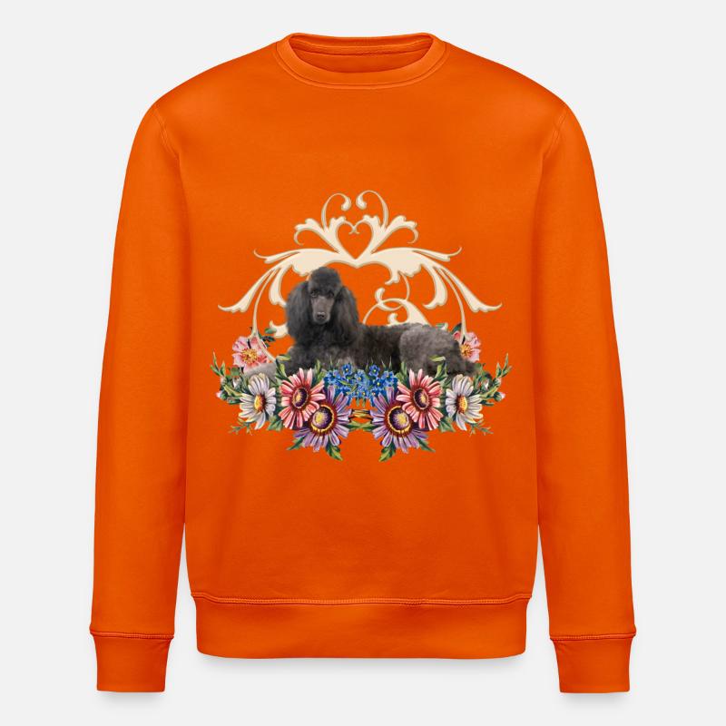 Caniche mignon avec des fleurs - Sweat bio ROLLER Stanley/Stella Unisexe - orange profond