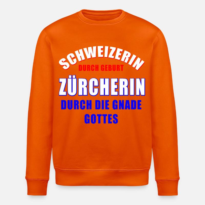 Schweizerin Zürcherin Gott - Stanley/Stella Unisex Bio-Sweatshirt ROLLER - Tieforange