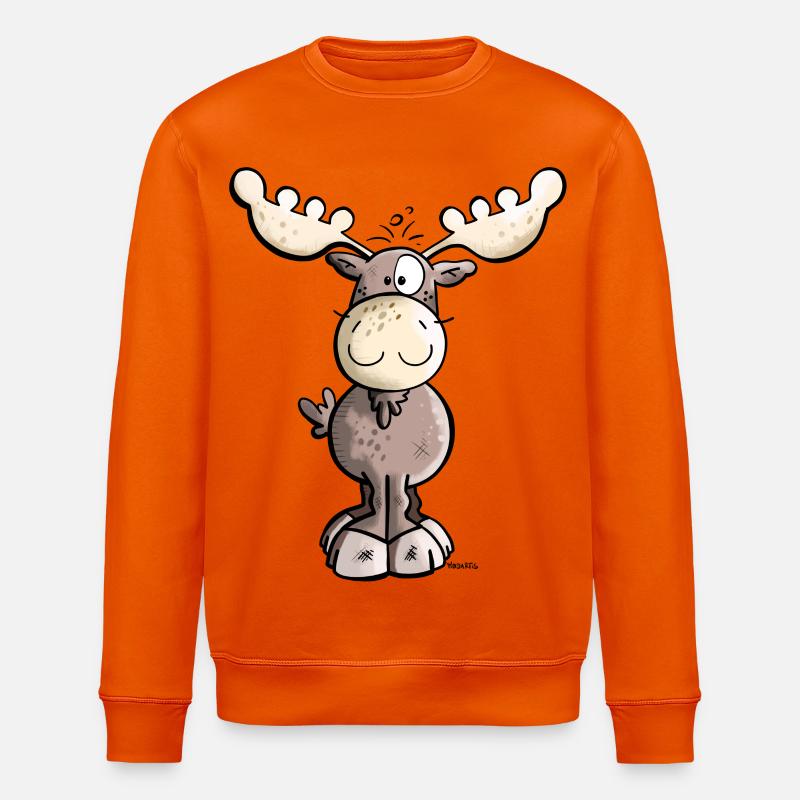 Süßes Elchlein - Stanley/Stella Unisex Bio-Sweatshirt ROLLER - Tieforange