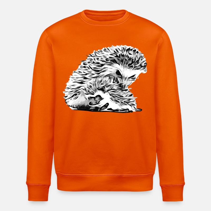 Igel Mama mit Igel Baby - Stanley/Stella Unisex Bio-Sweatshirt ROLLER - Tieforange