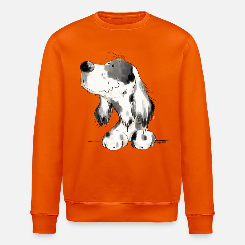 Englischer Setter I Hunde Comic Geschenk - Stanley/Stella Unisex Bio-Sweatshirt ROLLER - Tieforange