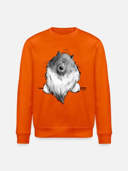 Funny Wolfsspitz I Comic Dog Gift - Stanley/Stella ROLLER Unisex Organic Sweatshirt - bright orange