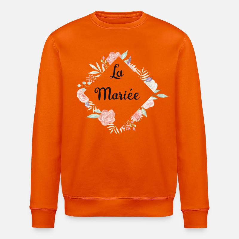 Romantische Blumen Die Braut - Stanley/Stella Unisex Bio-Sweatshirt ROLLER - Tieforange