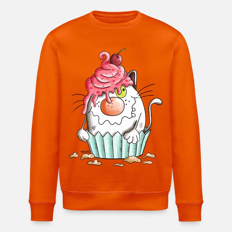 Katze liebt Muffin - Stanley/Stella Unisex Bio-Sweatshirt ROLLER - Tieforange