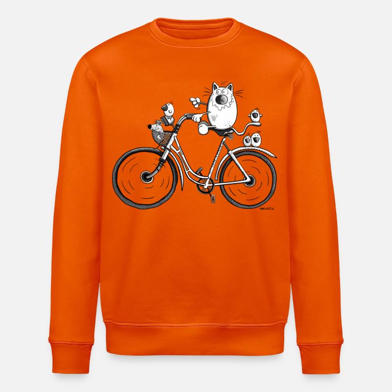 Chat et vélo - Sweat bio ROLLER Stanley/Stella Unisexe - orange profond