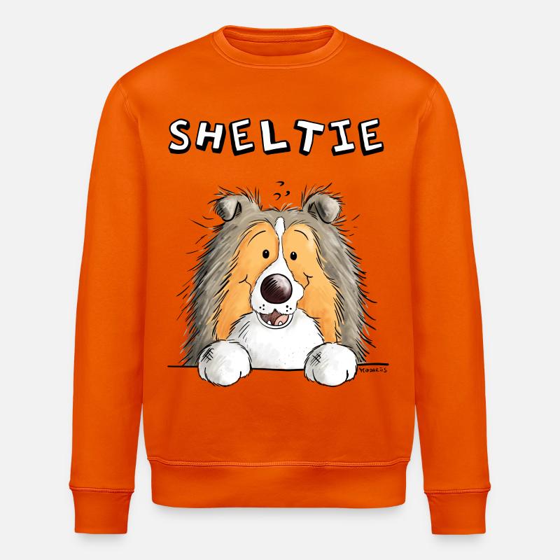 Neugieriger Sheltie - Stanley/Stella Unisex Bio-Sweatshirt ROLLER - Tieforange