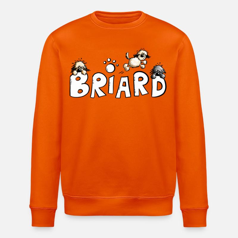 Briard Comic Font - Chien - Chiens - Sweat bio ROLLER Stanley/Stella Unisexe - orange profond