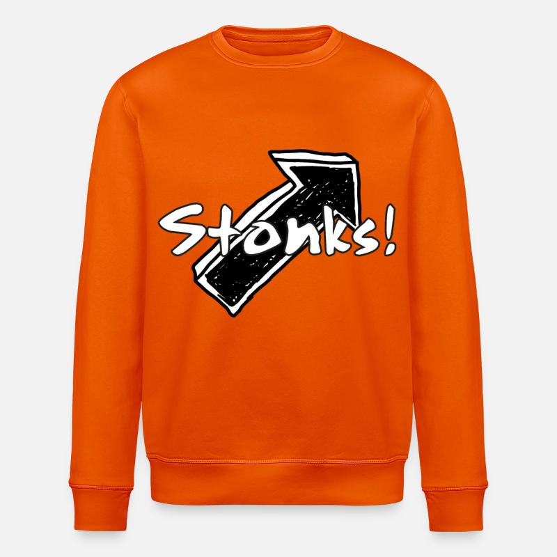 Stonks ! Graphismes de mots graffitis - Sweat bio ROLLER Stanley/Stella Unisexe - orange profond