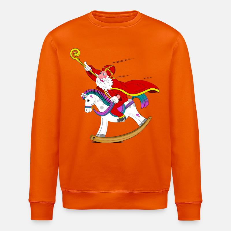 Sinterklaas sur cheval à bascule - Sweat bio ROLLER Stanley/Stella Unisexe - orange profond