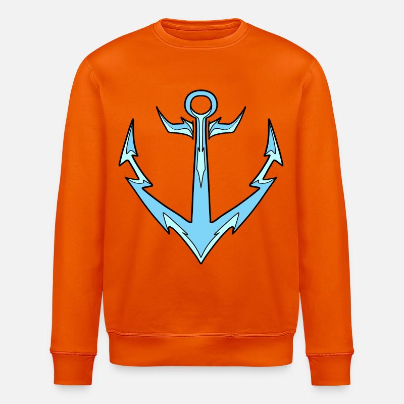 Anchor light blue - Stanley/Stella ROLLER Unisex Organic Sweatshirt - bright orange