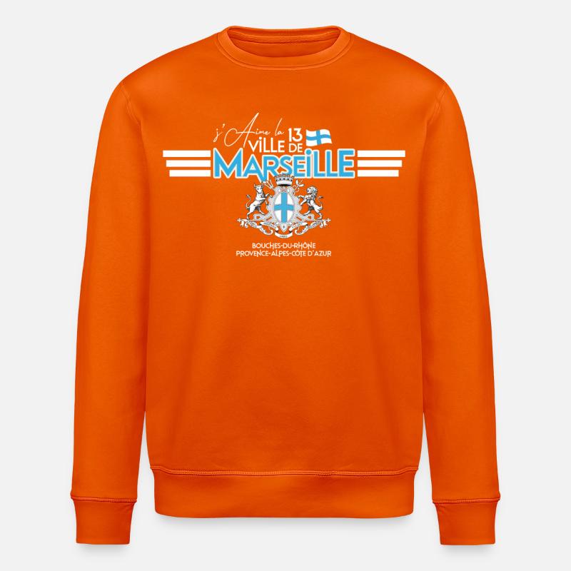 J'aime Marseille - Sweat bio ROLLER Stanley/Stella Unisexe - orange profond