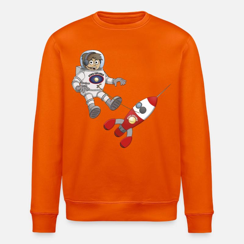 "Der Astronaut und sein Raumschiff“ - Stanley/Stella Unisex Bio-Sweatshirt ROLLER - Tieforange