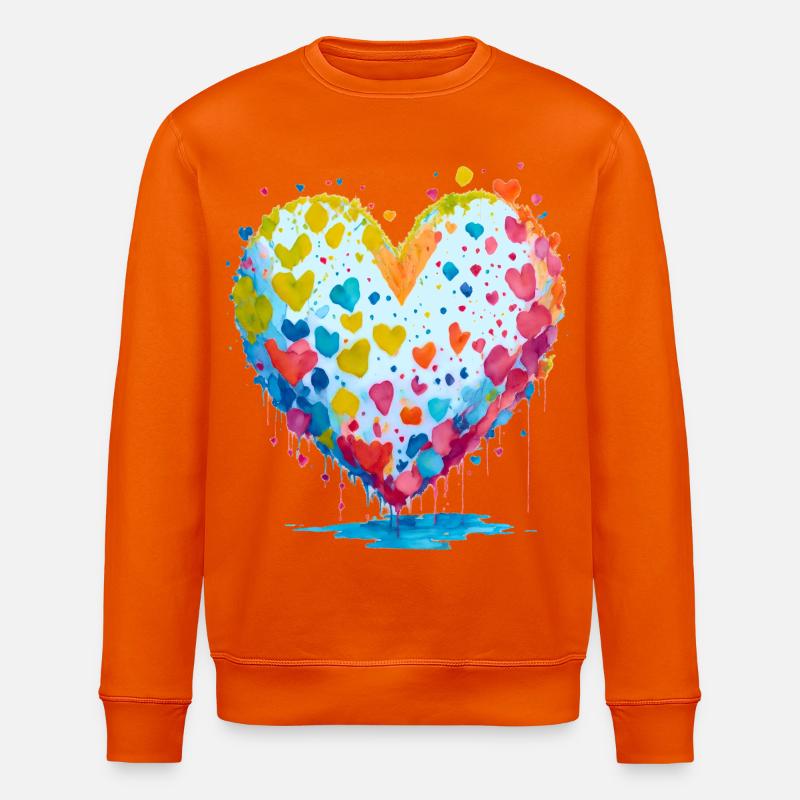Je te donne mon cœur - Sweat bio ROLLER Stanley/Stella Unisexe - orange profond