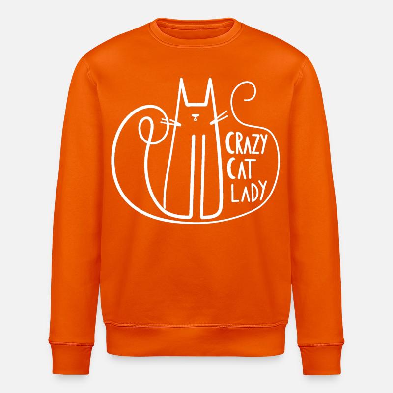 Silhouette de dame chat folle - Sweat bio ROLLER Stanley/Stella Unisexe - orange profond