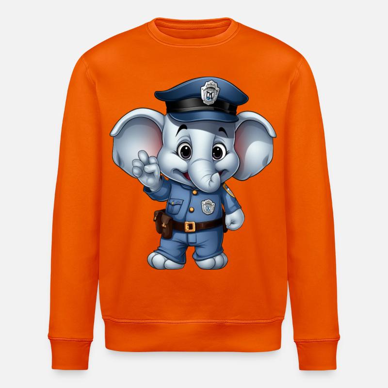 Polizei Elefäntchen - Stanley/Stella Unisex Bio-Sweatshirt ROLLER - Tieforange