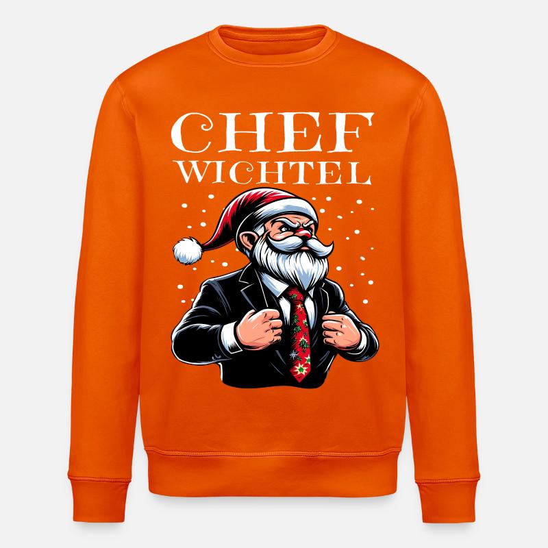 Chef Wichtel Weihnachts Gnome - Stanley/Stella Unisex Bio-Sweatshirt ROLLER - Tieforange