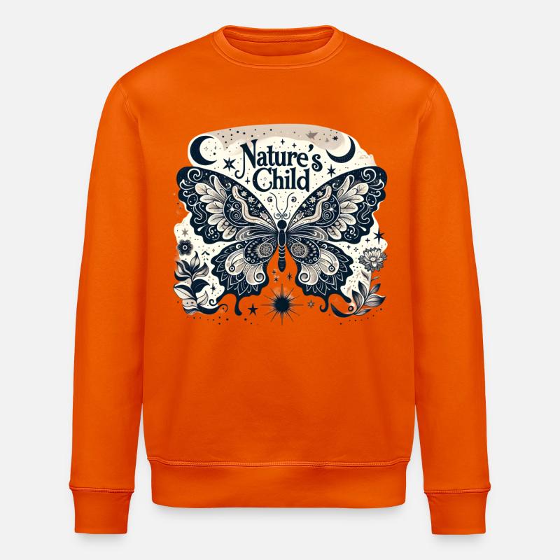 Nature's Child Schmetterling Muster - Stanley/Stella Unisex Bio-Sweatshirt ROLLER - Tieforange