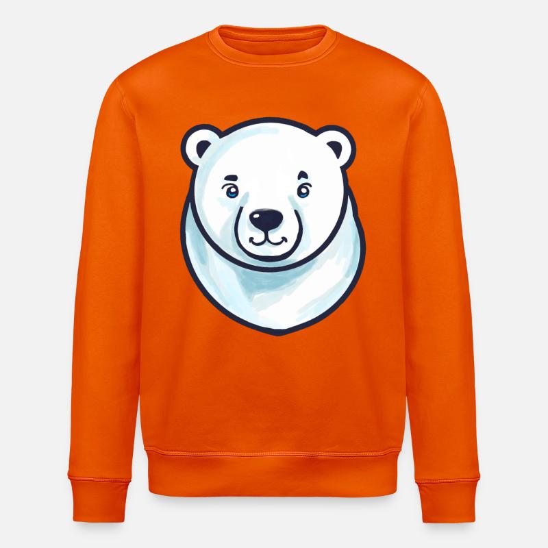 Eisbär-Kopf (Comic) - Stanley/Stella Unisex Bio-Sweatshirt ROLLER - Tieforange