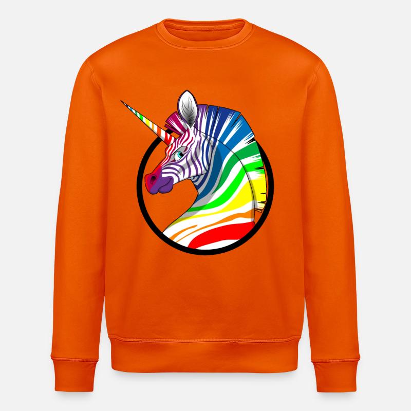 Regenbogen Einhorn Zebra - Stanley/Stella Unisex Bio-Sweatshirt ROLLER - Tieforange