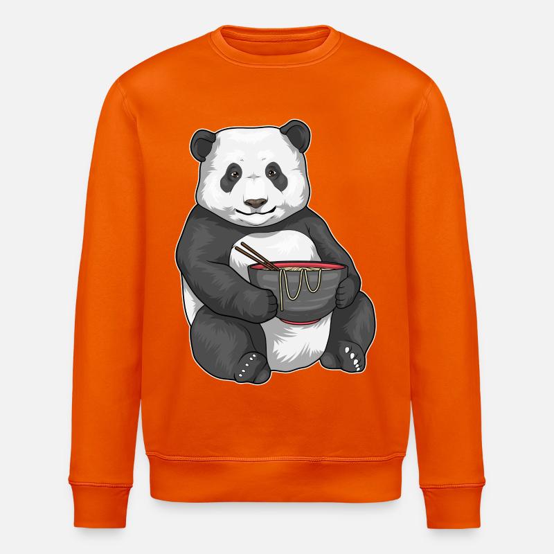 Panda Koch Ramen Kochen - Stanley/Stella Unisex Bio-Sweatshirt ROLLER - Tieforange