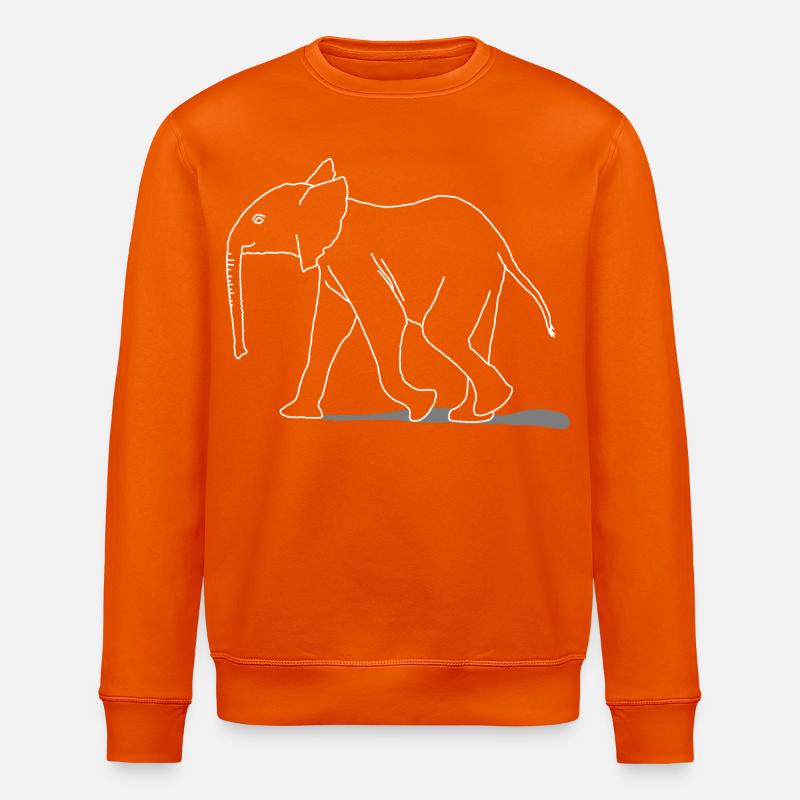 Éléphant jeune, lineart - Sweat bio ROLLER Stanley/Stella Unisexe - orange profond