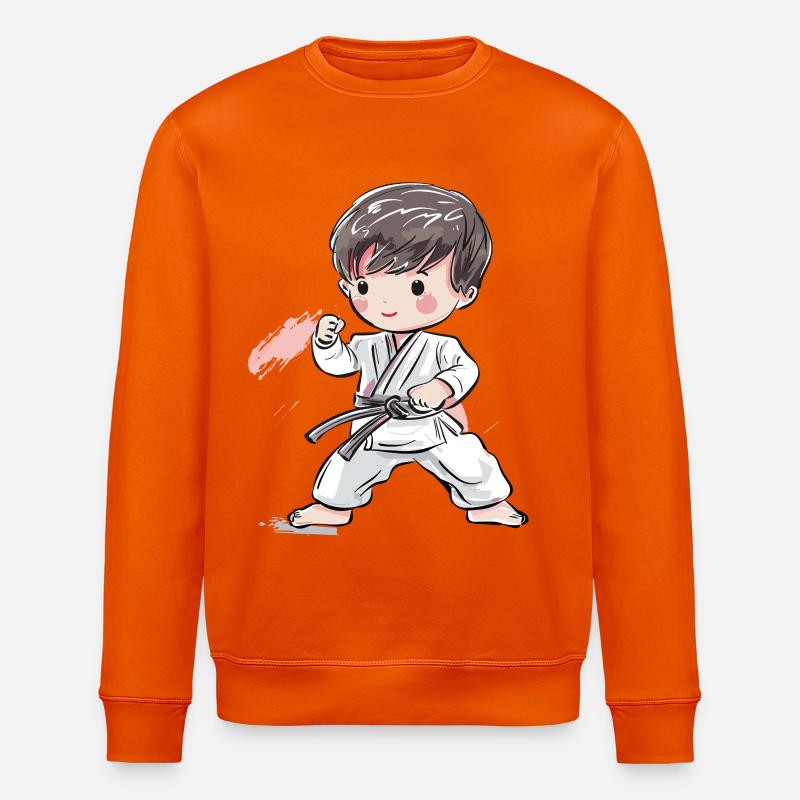 Karate Junge Comic Stil - Stanley/Stella Unisex Bio-Sweatshirt ROLLER - Tieforange