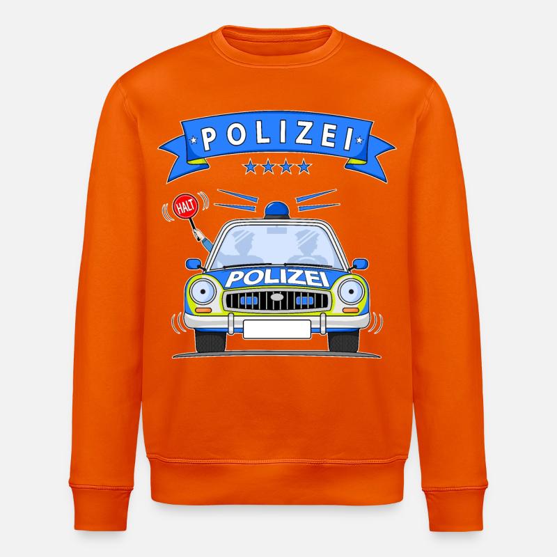 Polizeiauto mit Sirene - Stanley/Stella Unisex Bio-Sweatshirt ROLLER - Tieforange
