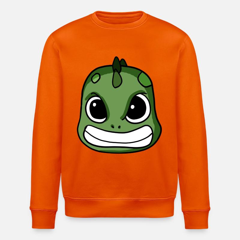Dino Sauer verärgert Dinosaurier Kopf - Stanley/Stella Unisex Bio-Sweatshirt ROLLER - Tieforange