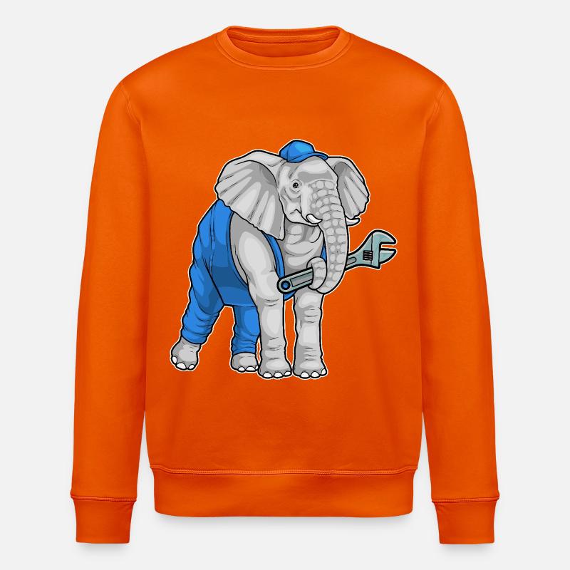 Clé mécanique éléphant - Sweat bio ROLLER Stanley/Stella Unisexe - orange profond