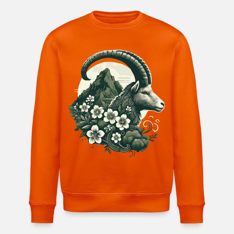 Steinbock Sternzeichen - Bergziege Astrologie - Stanley/Stella Unisex Bio-Sweatshirt ROLLER - Tieforange