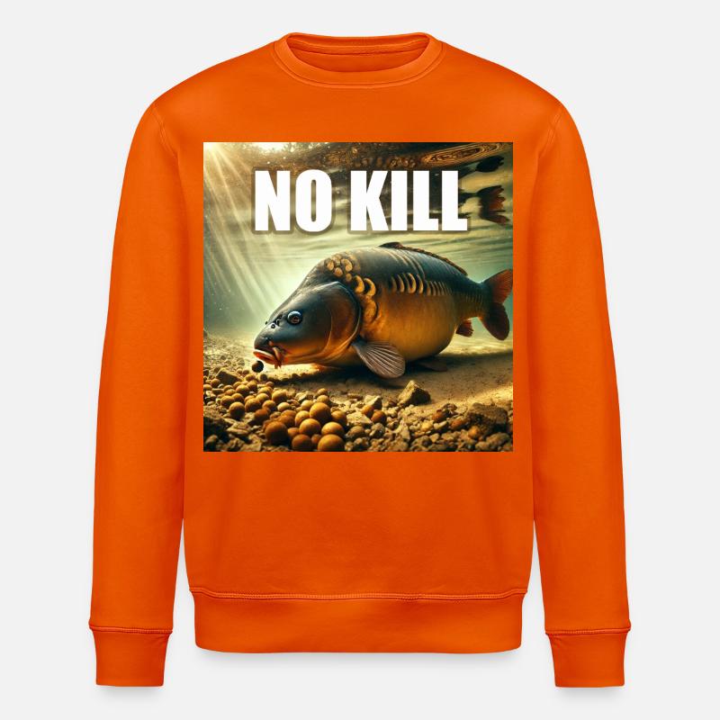 Carpe cuire qui déguste ses bouillettes - Sweat bio ROLLER Stanley/Stella Unisexe - orange profond