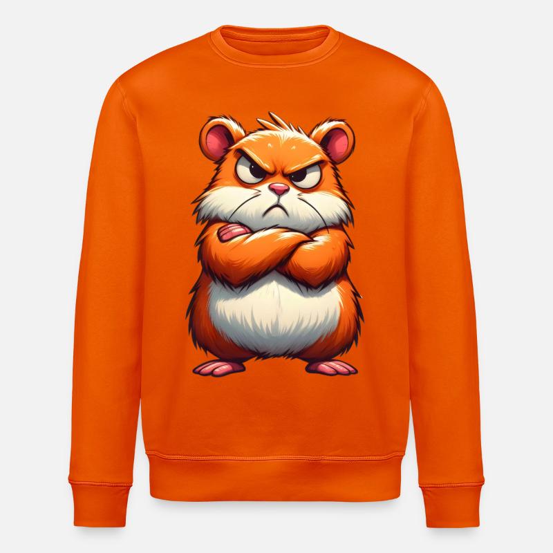 Grumpy hamster disgruntled - Stanley/Stella ROLLER Unisex Organic Sweatshirt - bright orange