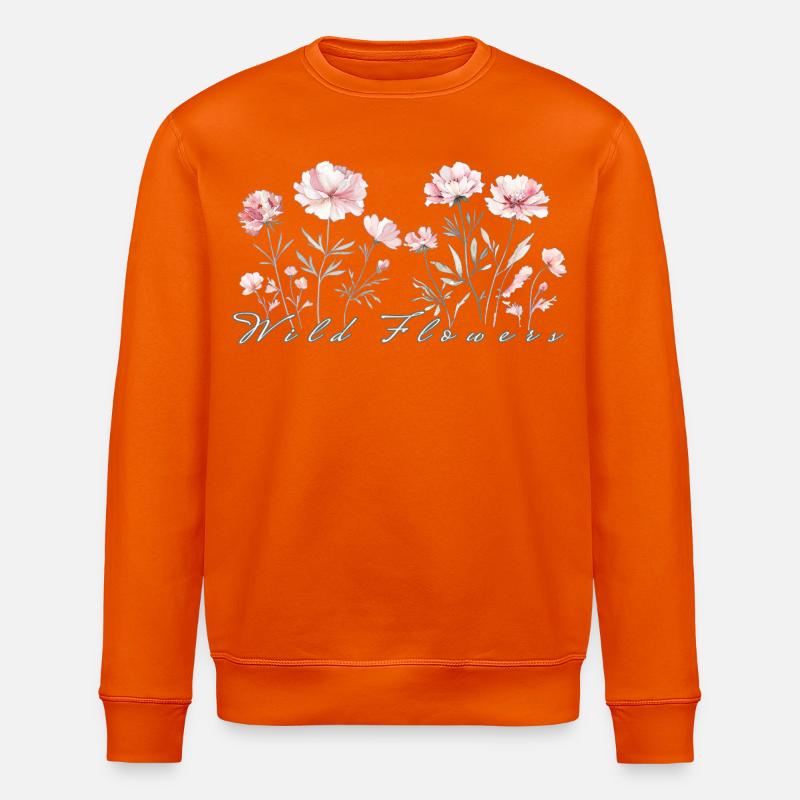 Wilde Blumen - Stanley/Stella Unisex Bio-Sweatshirt ROLLER - Tieforange