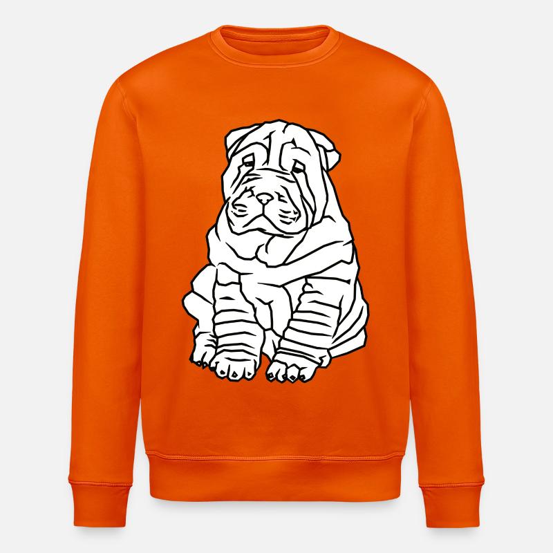 Niedlicher Mops Hund - Stanley/Stella Unisex Bio-Sweatshirt ROLLER - Tieforange