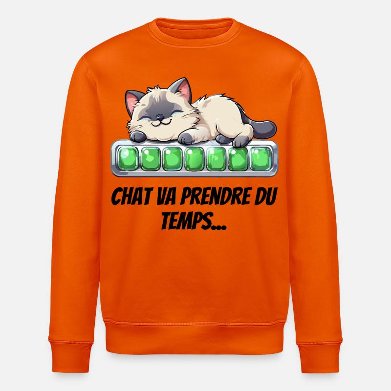 Katze wird Zeit brauchen - süßes Kätzchen - Stanley/Stella Unisex Bio-Sweatshirt ROLLER - Tieforange