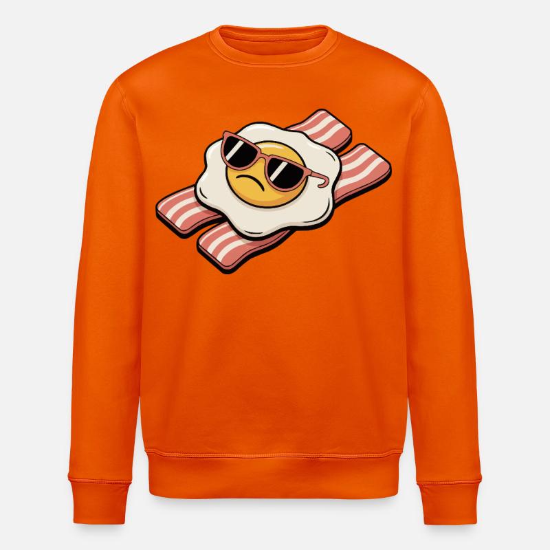 Bacon and egg - Breakfast Breakdown - Stanley/Stella ROLLER Unisex Organic Sweatshirt - bright orange