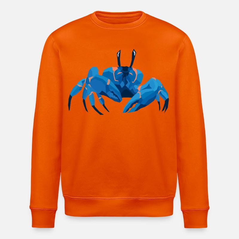 Blaue Krabbe Polygonaler Stil - Stanley/Stella Unisex Bio-Sweatshirt ROLLER - Tieforange
