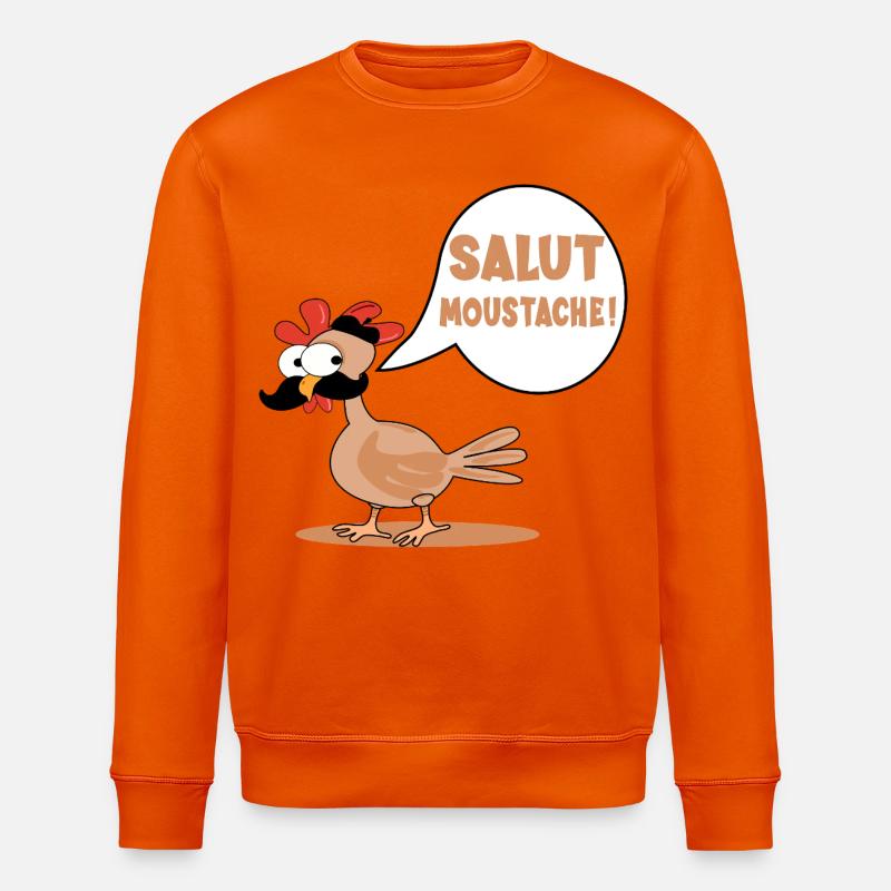HÜHNER HÜHNER HI SCHNURRBART - Stanley/Stella Unisex Bio-Sweatshirt ROLLER - Tieforange