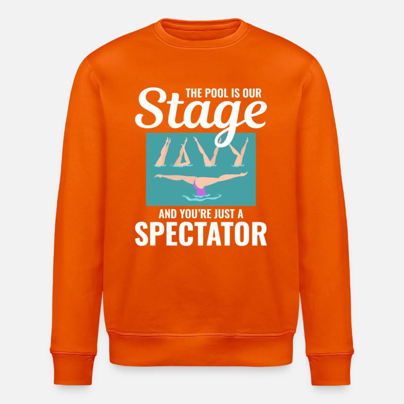 Zuschauer am Pool, Illustration, Synchronschwimmen - Stanley/Stella Unisex Bio-Sweatshirt ROLLER - Tieforange