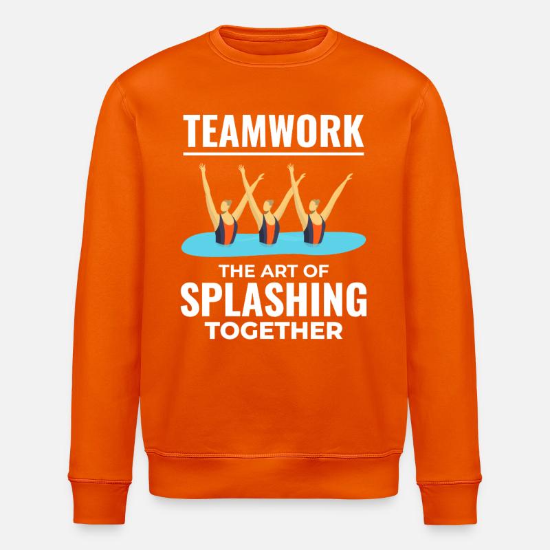 Teamwork Spritzwasser Design Synchronschwimmen - Stanley/Stella Unisex Bio-Sweatshirt ROLLER - Tieforange