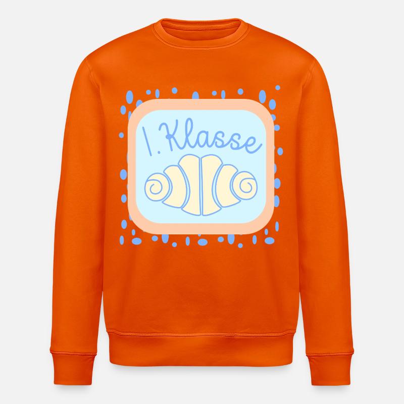 Franzbrötchen Schulkind 1. Klasse - Stanley/Stella Unisex Bio-Sweatshirt ROLLER - Tieforange