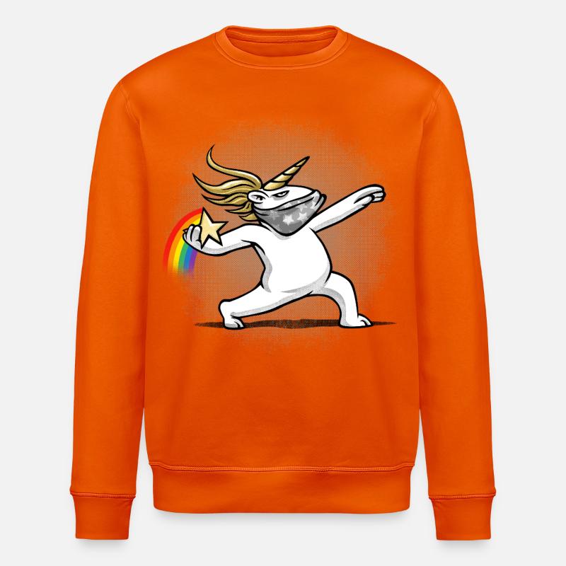 La licorne lance un arc-en-ciel - Sweat bio ROLLER Stanley/Stella Unisexe - orange profond