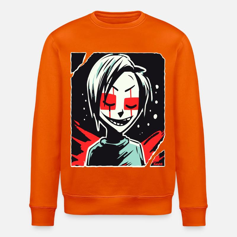 Dunkle humanoide Leinwandkunst - Stanley/Stella Unisex Bio-Sweatshirt ROLLER - Tieforange