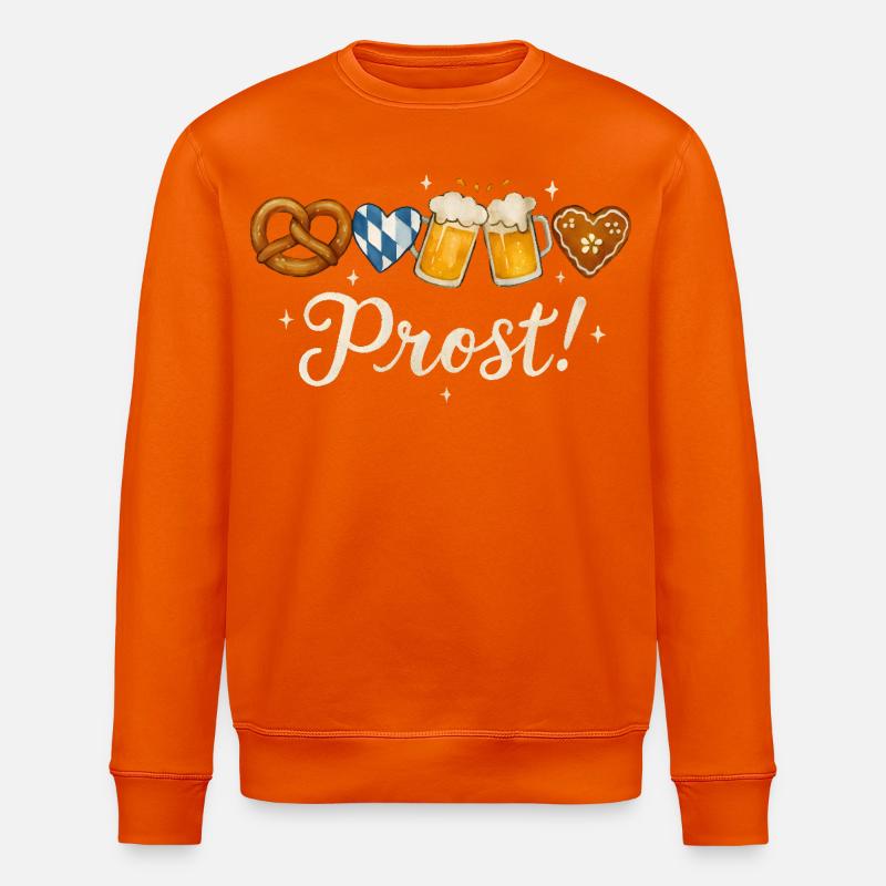 Frohes mit Bierkrügen und Lebkuchen - Stanley/Stella Unisex Bio-Sweatshirt ROLLER - Tieforange