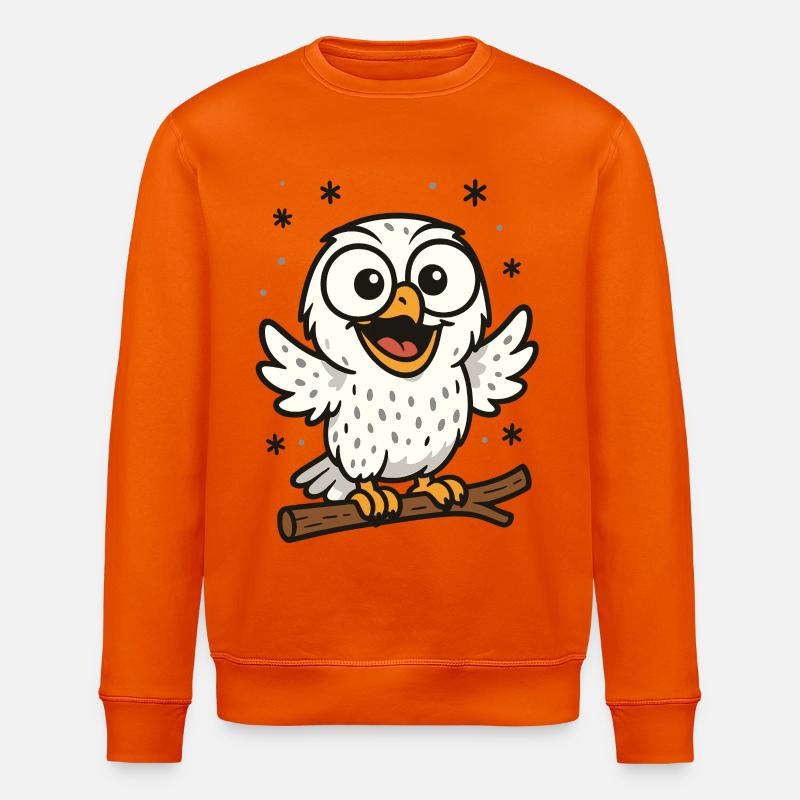 Verspielter Eulenkumpel - Stanley/Stella Unisex Bio-Sweatshirt ROLLER - Tieforange
