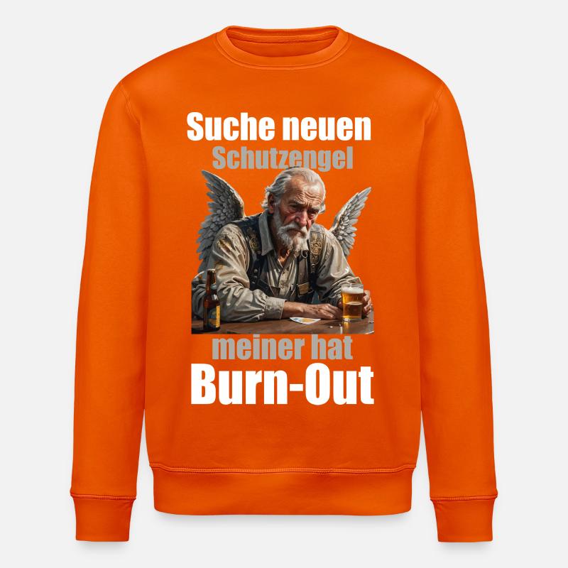 Schutzengel Burnout Spruch Design - Stanley/Stella Unisex Bio-Sweatshirt ROLLER - Tieforange